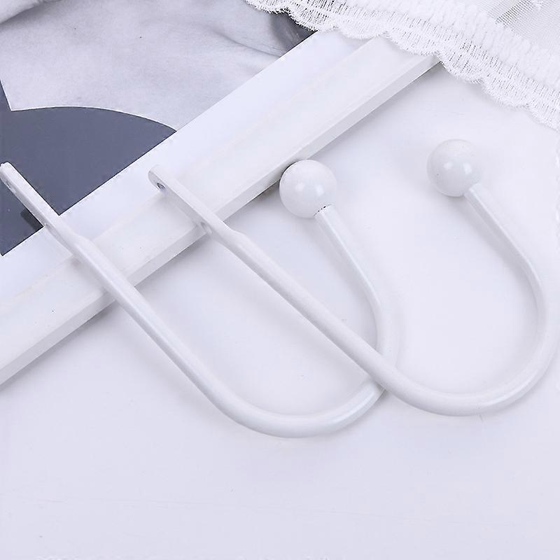 2 Pack Metal Tiebacks White Curtain Tiebacks Wall Mount U Shape Curtain Tie
