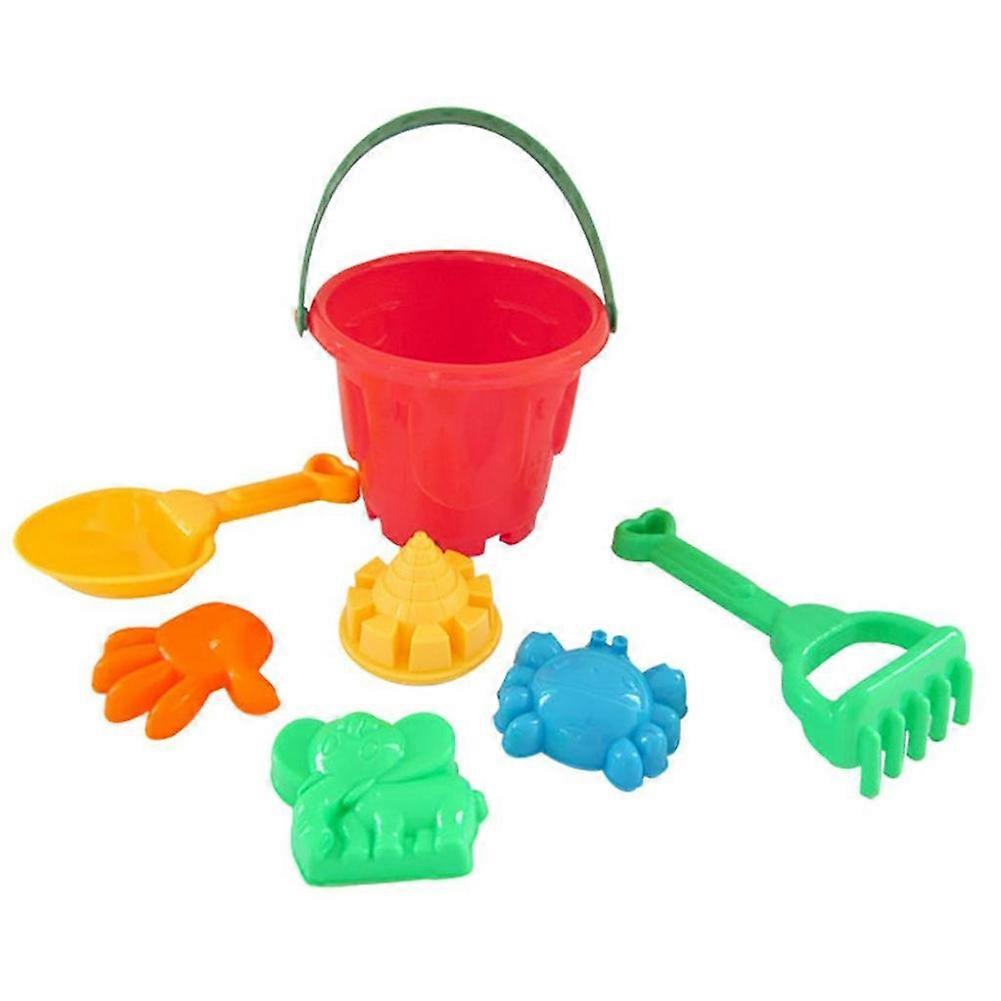 7Pcs/Set Kids Sand Beach Castle Bucket Spade Shovel Rake Model Water Tools Toy KAESI
