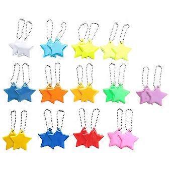 26 Pieces Children's Safety Reflector Pendant,Star Safety Reflector for School Bag,Backpack,Cycling