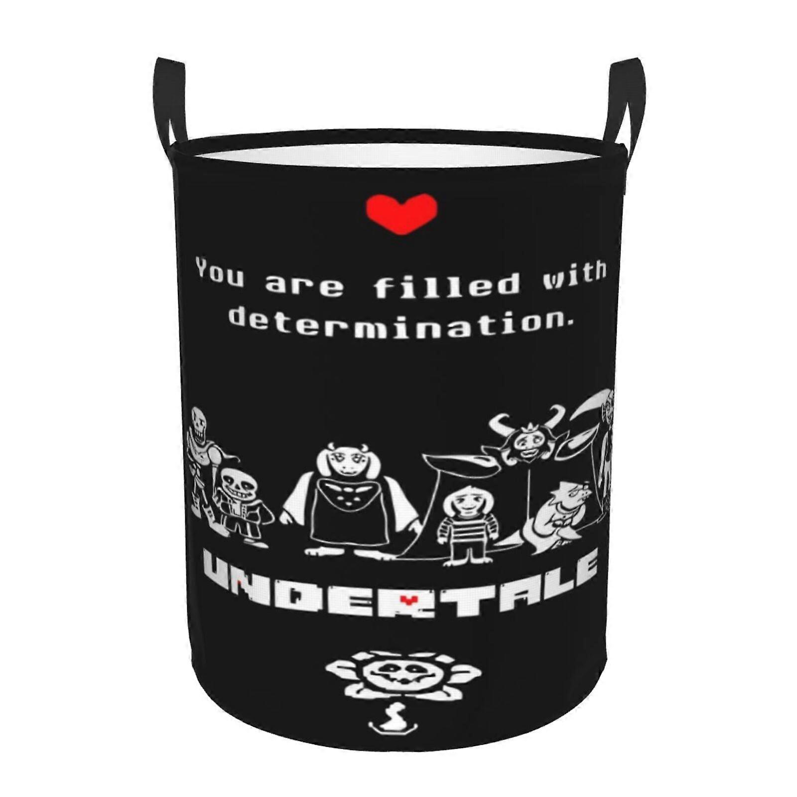 Undertale Sans 3d Graphic Flame Laundry Basket Fire Flame Clothes Hamper Storage With Handle-SYS29136