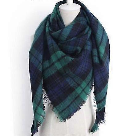 Trendig vinter Varm Stor triangulär Tartan Filt Pläd Damhalsduk Wrap Sjal