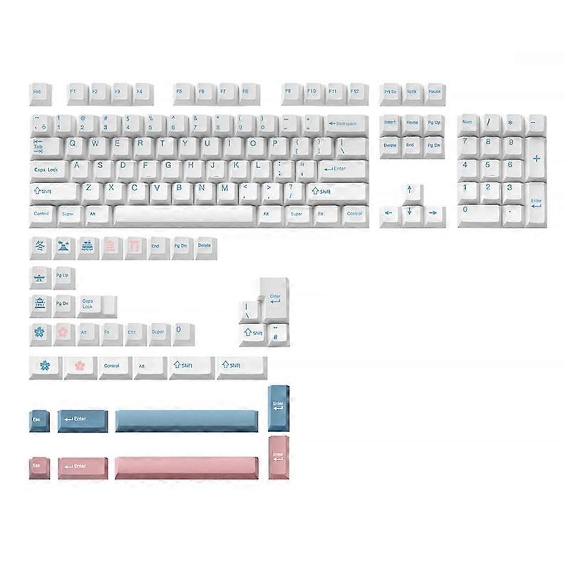 142Keys Dye Sublimation Cherry Profile Keycap Mechanical Keyboard White Keycap
