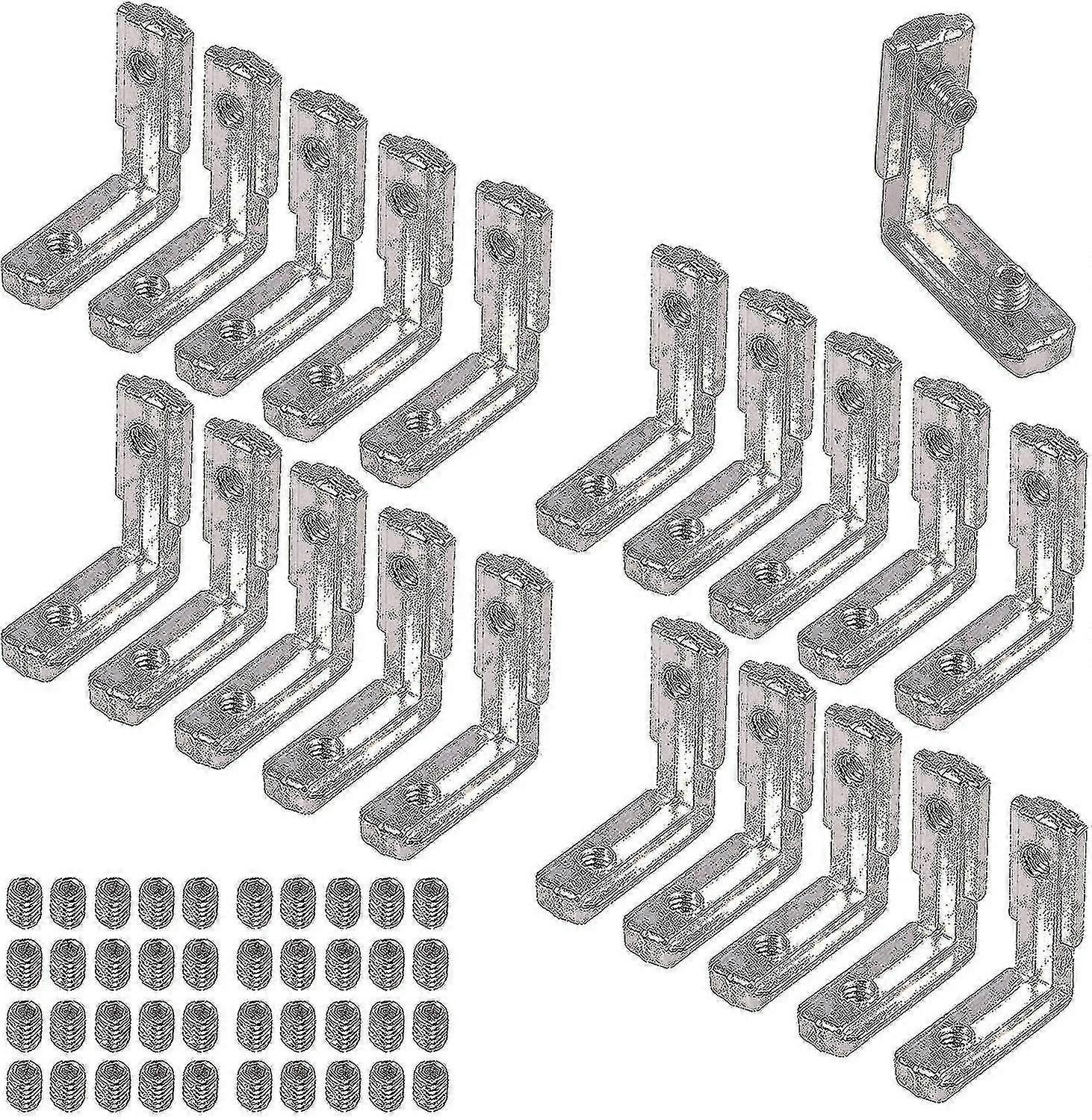 Auspicious-inside Corner Connector Brackets Right Angle Joint 90 T-slot L-shape Aluminum Profile Inside Corner Brackets With Screws For 2020 Series Al