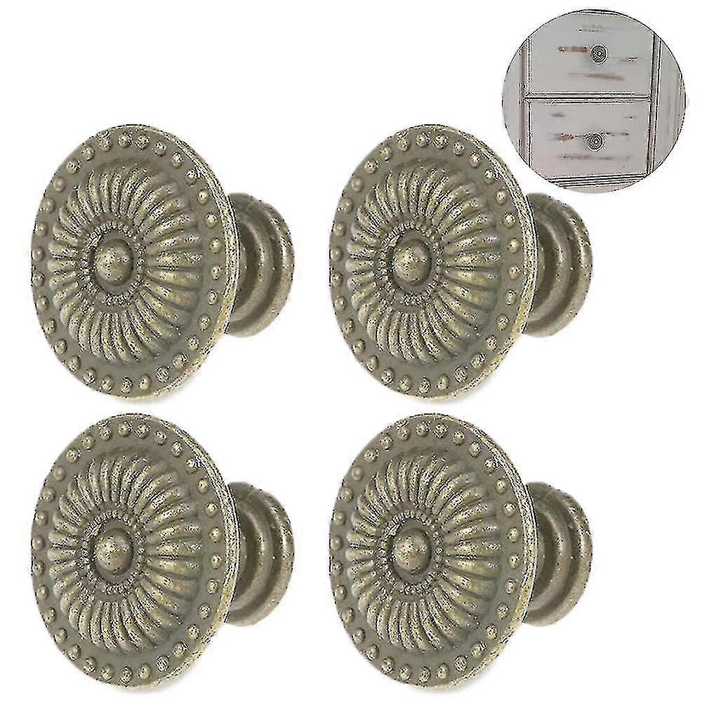 4 Pcs Bronze Vintage Drawer Knobs, Antique Drawer Handles