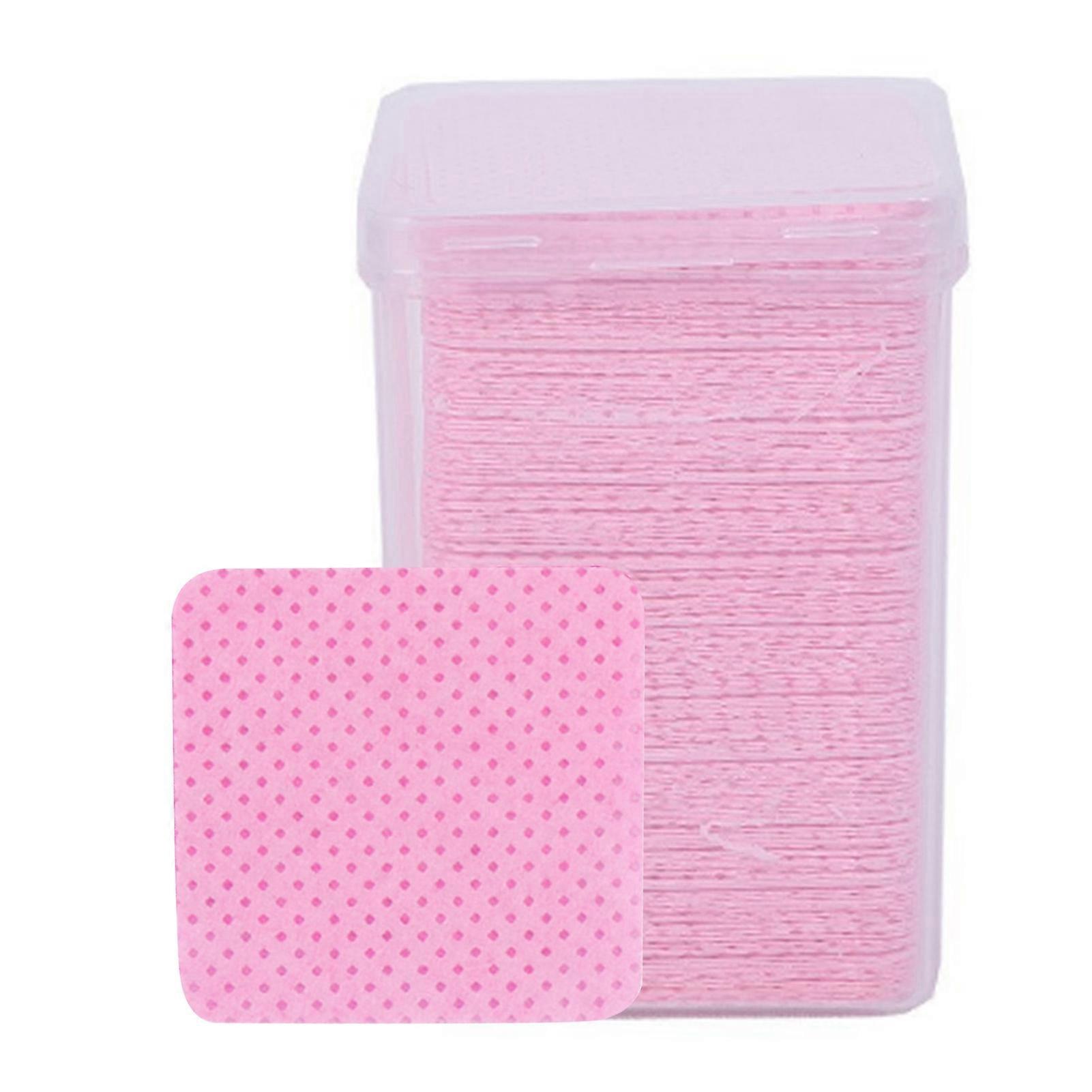 200Pcs Lint Free Nail Wipes Efficient Cleaning Eyelash Extension Glue Wipes for Eyelash Extensions Nails Lash Glue Pink