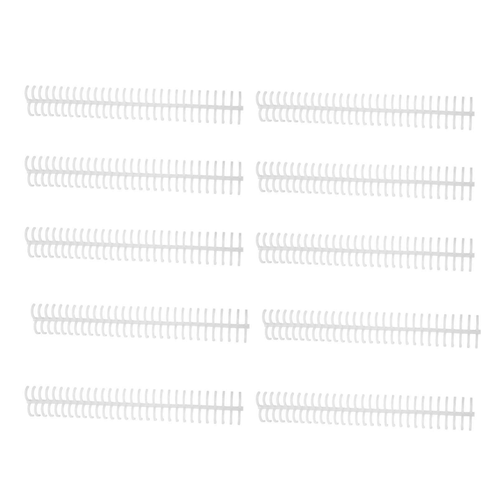 10Pcs Spiral Binding Coil 130 Sheet Capacity Spine Comb 30 Holes 16mm Diameter Set Kit White