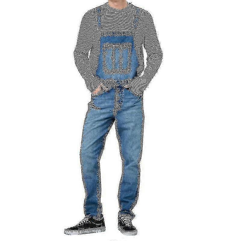 Men Jeans Pants Denim Dungarees Overalls Bib And Brace Work Trousers February2