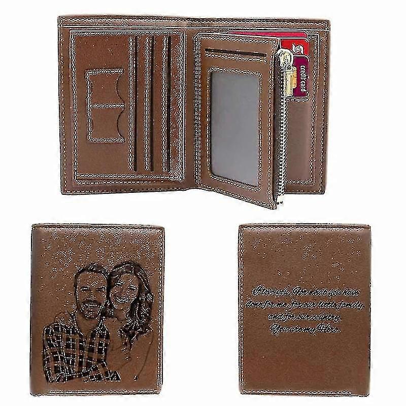 Custom Pu Leather Engraved Name Photo Wallets