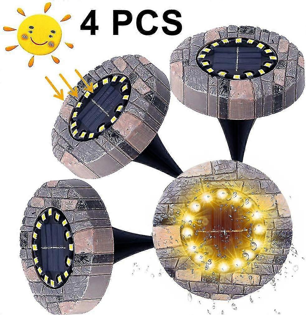 4pcs Waterproof Solar Garden Lights 16led Landscape Lighting