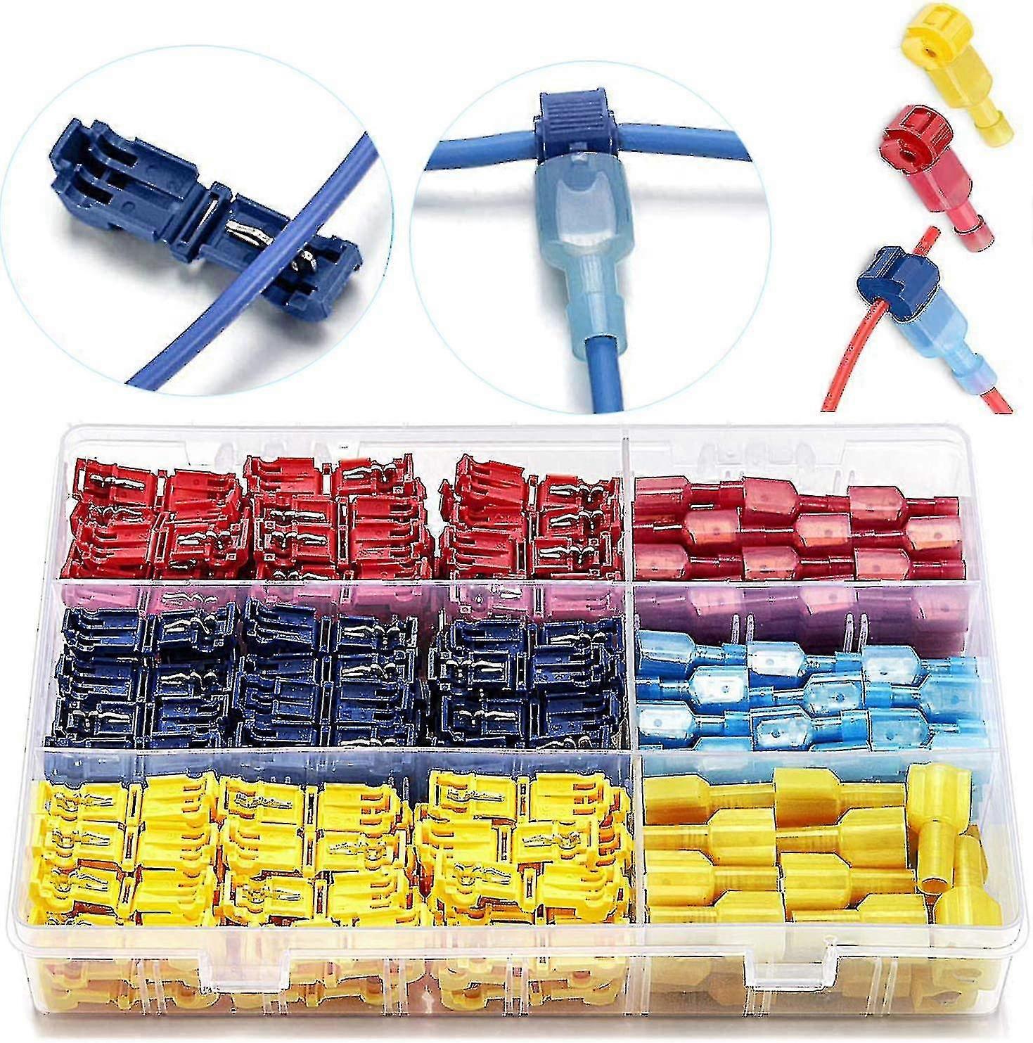 Electrical T-connector Wire Connector, 120 Pieces Of Electrical T Tap Connectors, T-tap Quick Connector, Electrical Lug Quick
