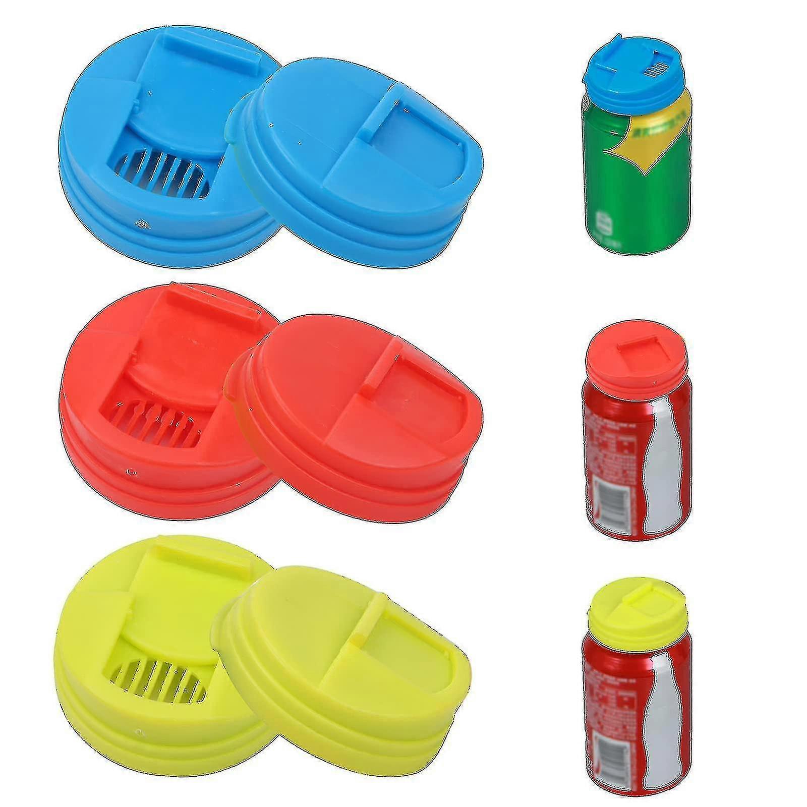 Leakproof Soda Can Lids - Reusable Caps For Carbonated Water (6 Pack)