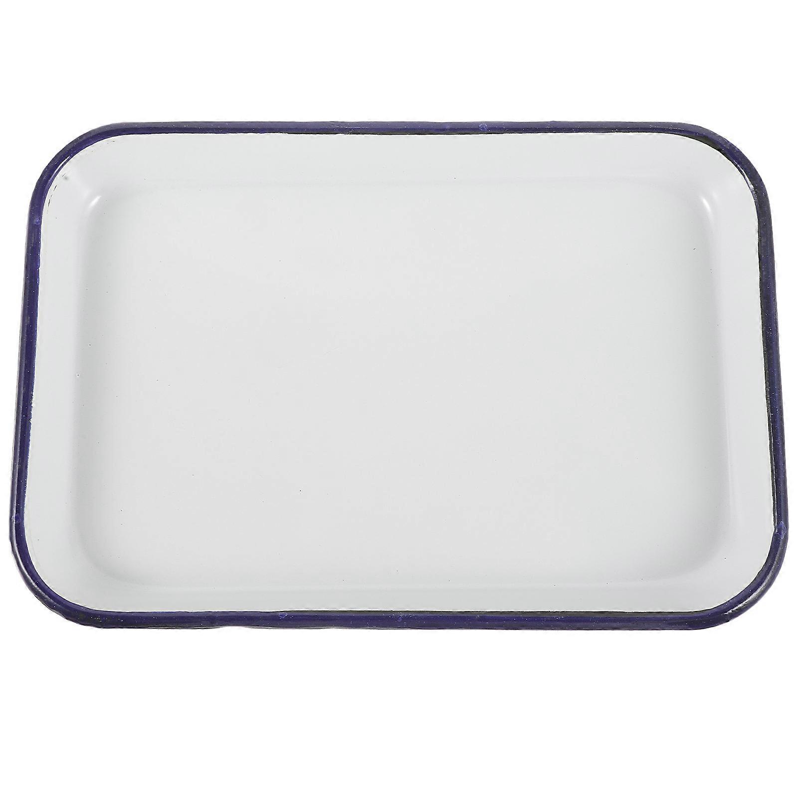 Household Enamel Baking Dish Rectangular Roasting Tin Multi-functional Baking Pan for Kitchen Use