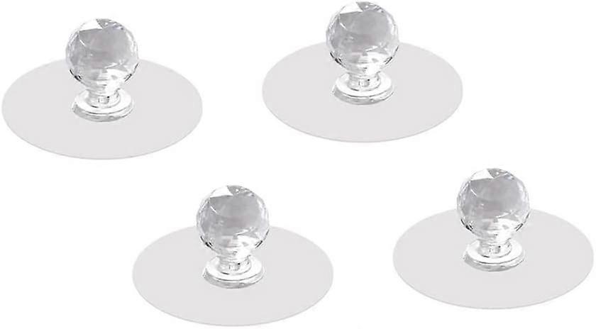 Self Adhesive Knobs Acrylic Round Door Knobs Pull Handle for Cabinet Wardrobe Drawer Cupboard (transparent 4pcs