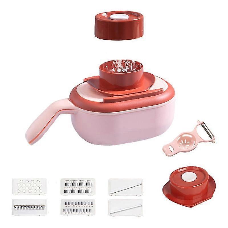Multifunctional Kitchen Rotate Vegetable Cutter With Drain Basket Hand Protector
