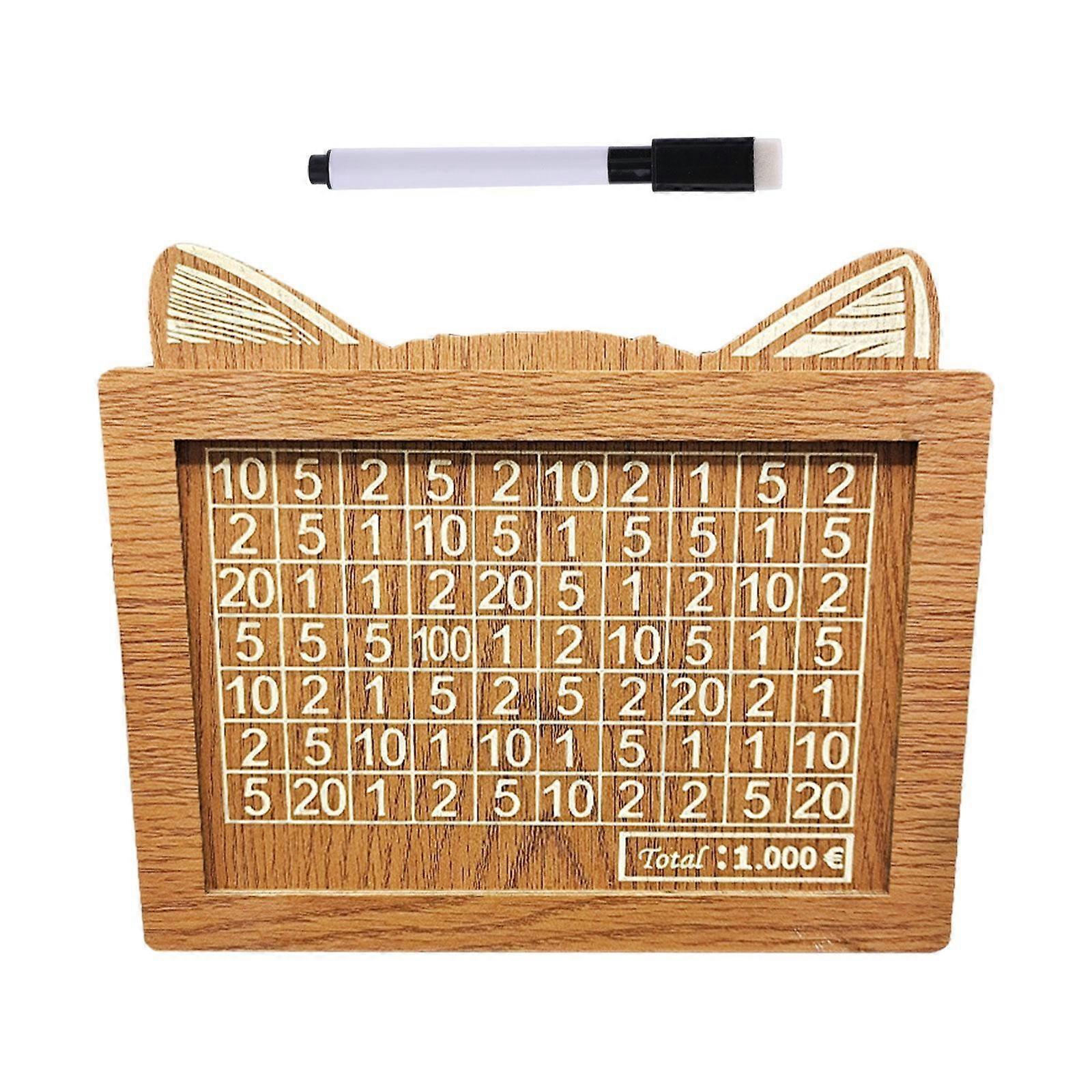Wooden Money Box With Money And Numbers With Counter Crafts Portable Storage Case Money Saving Box For Adults Child FAN0973