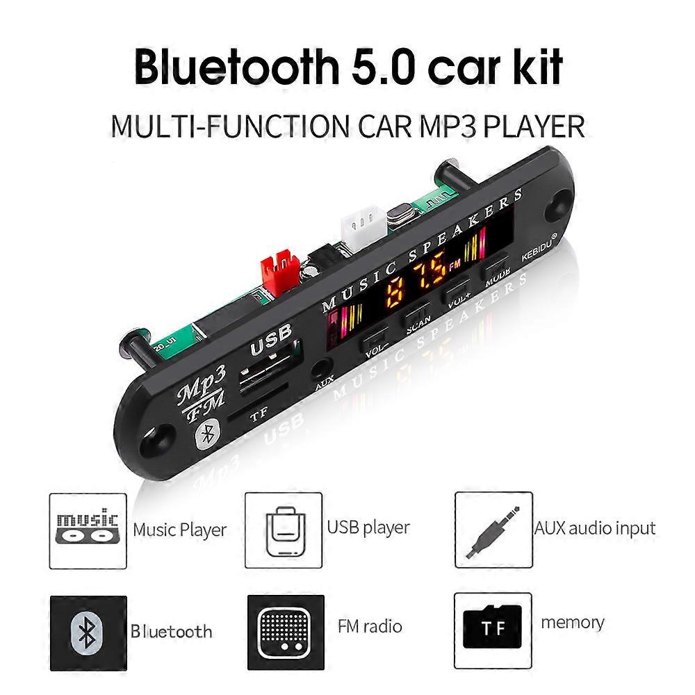 Bluetooth Decoder 5.0 5V 12V car MP3 player WMA Board Audio Module USB TF AUX FM Radio Module Audio player For Car accessories