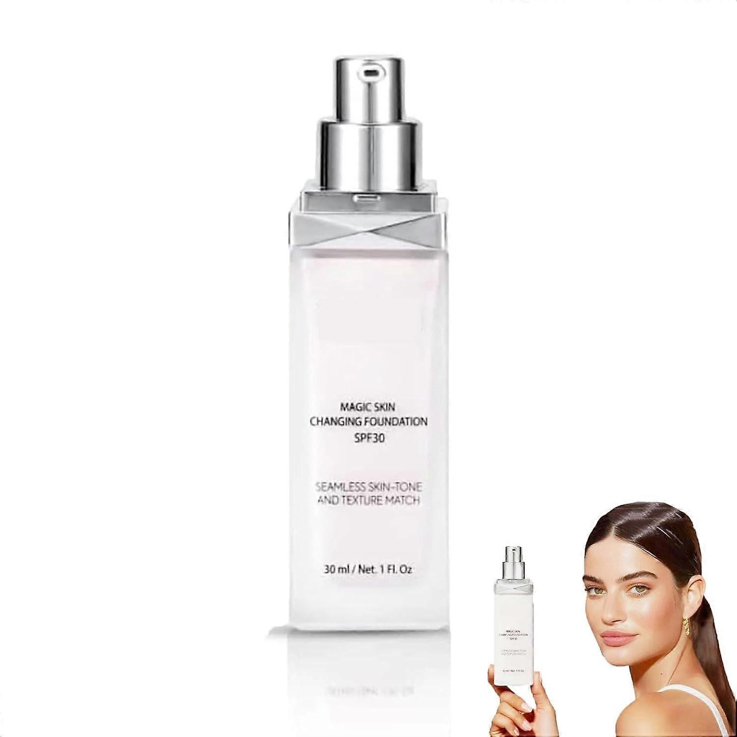 Changing Foundation, Colour-Changing Foundation, Colour Changing Foundation für ältere Frauen, Magic Skin Changing Foundation, nicht fettend, langlebig