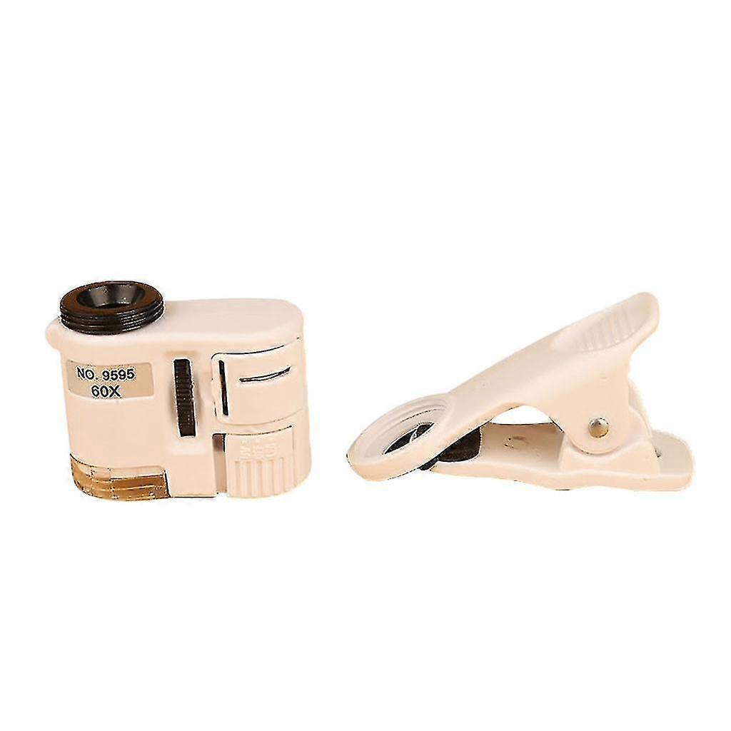 60x Scope, Cell Phone Clip Microscope, Camera Phone Magnifier With Lamp(1pc)