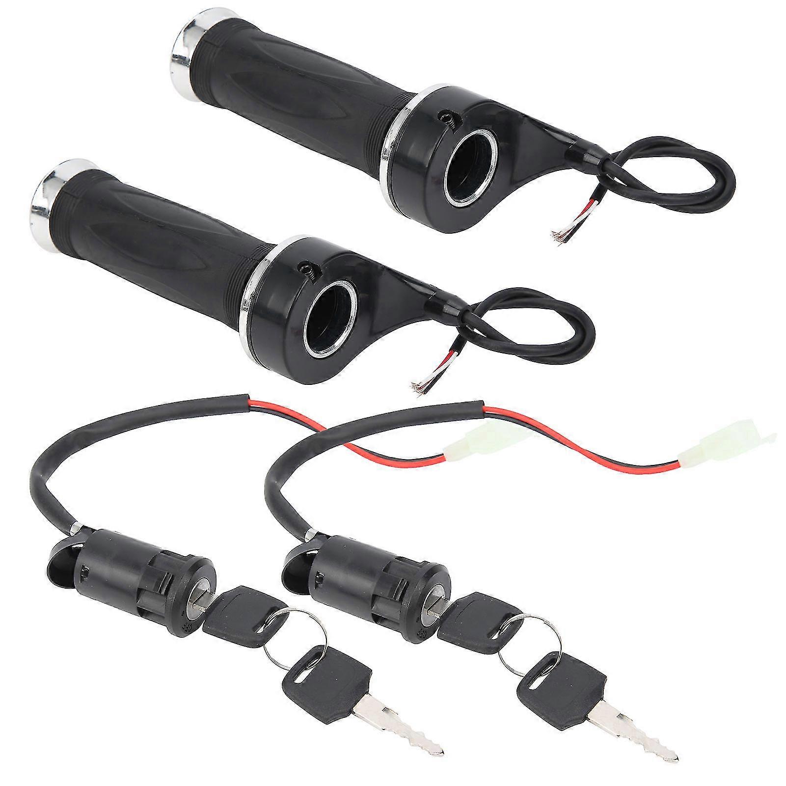 Electric Bicycle Motorcycle Universal Ignition Switch Lock Key with Short Wire Throttle Grip
