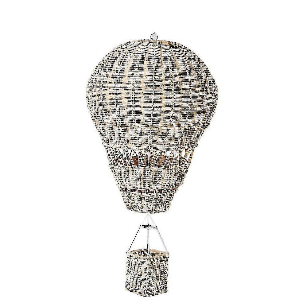 Bimirth اليدوية المنسوجة الروطان منطاد الهواء الساخن غرفة الأطفال جدار الديكور البوهيمي الحضانة الديكور الصورة