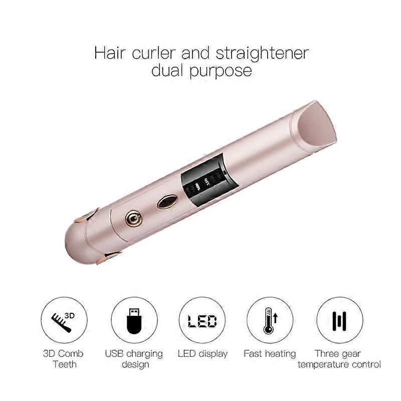 Kabelloser Mini-Haarglätter | Mit USB-Aufladung & 3 Temperaturstufen | 3D-Keramikheizplatte Für Schonendes Styling