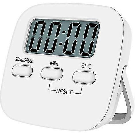 Magnetic Kitchen Timer With Large Lcd Display With Stopwatch, Loud Alarm And Countdown Timer, White