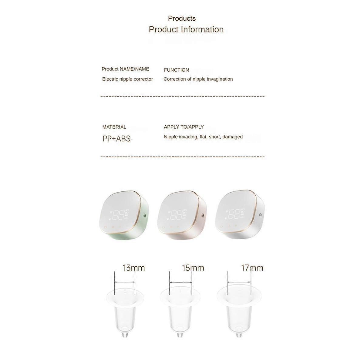 Electric Inverted Nipple Corrector Portable Niplette Correct Flat and Inverted Nipples with Ease to Help Breastfeeding-A