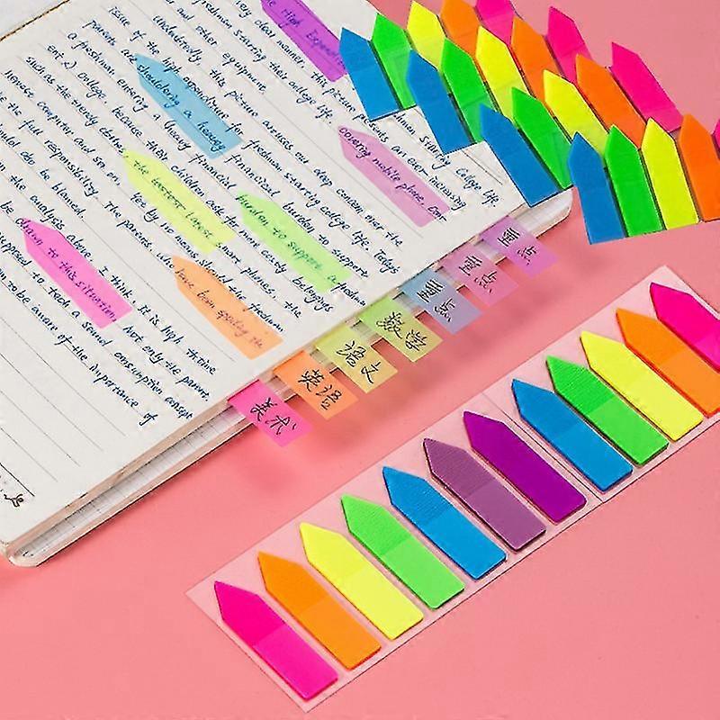 100 Sheets Arrow Shape Fluorescent Paper Self Adhesive Memo Pad Sticky Notes