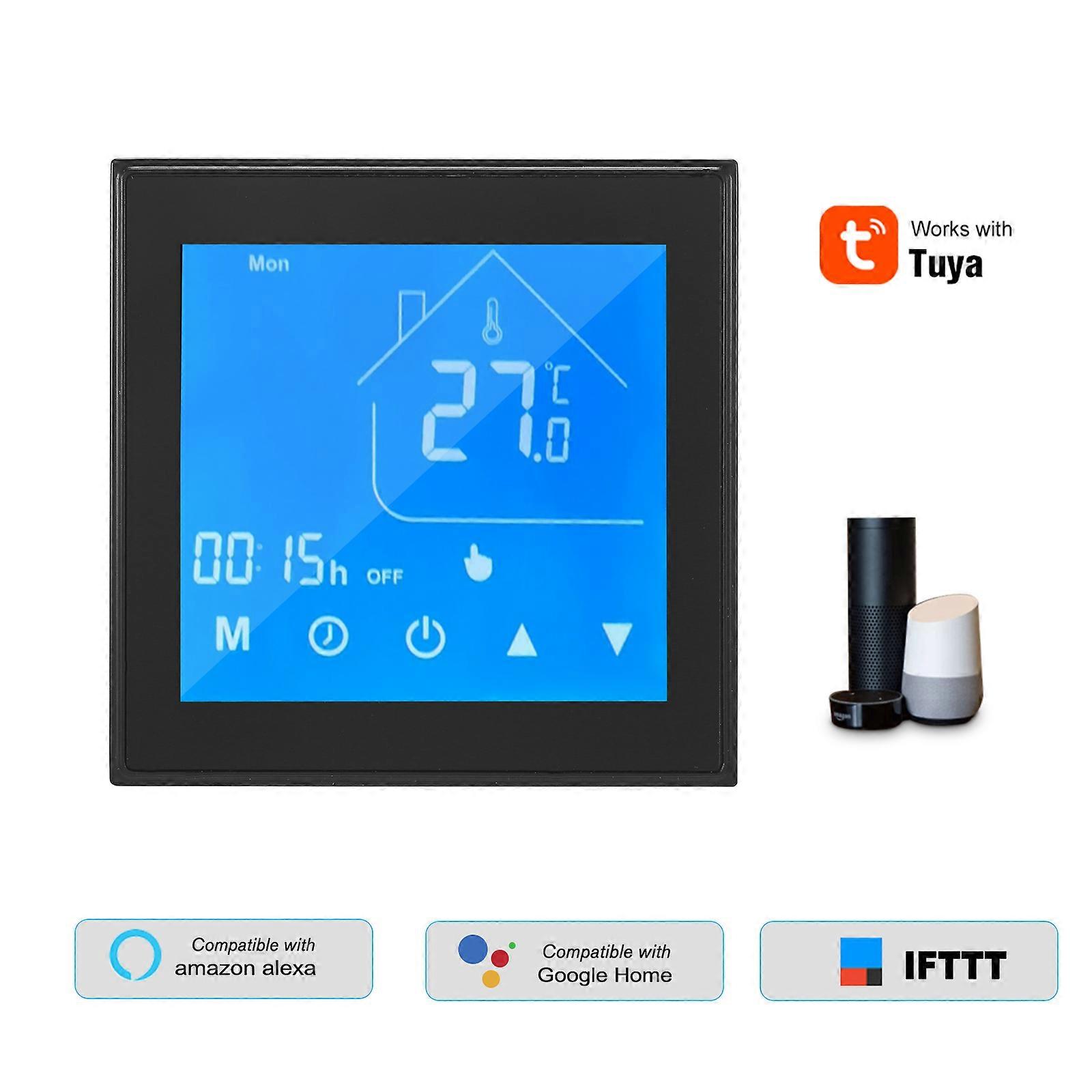 WiFi Smart Thermostat Temperature Controller LCD Display Week Programmable for Water/Gas Boiler Tuya APP Control Compatible with Alexa Google Home