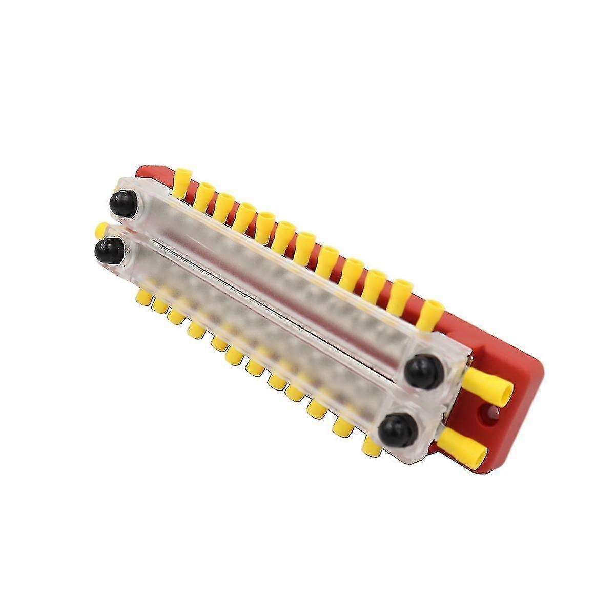 Double Row 12-way Bus Line 150 A High Current Double Row Busbar With Transparent Cover Red