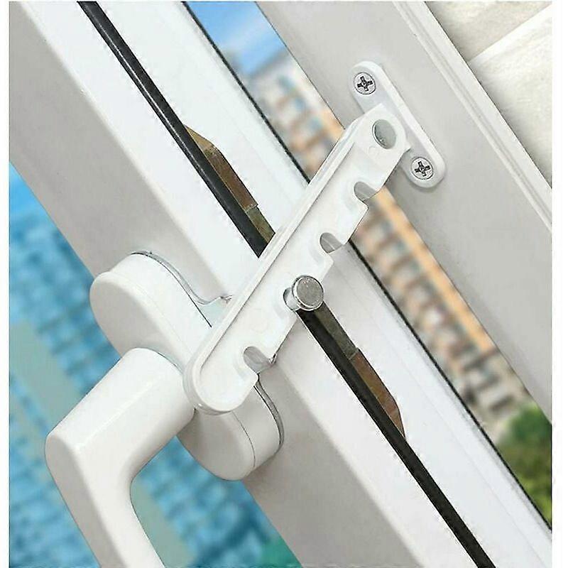 Casement Window Opener, Baby Safety Lock, Anti Pinch Lock, Window Ventilation Opener, Outward Opening for UPVC Window, Wood and Aluminum, White
