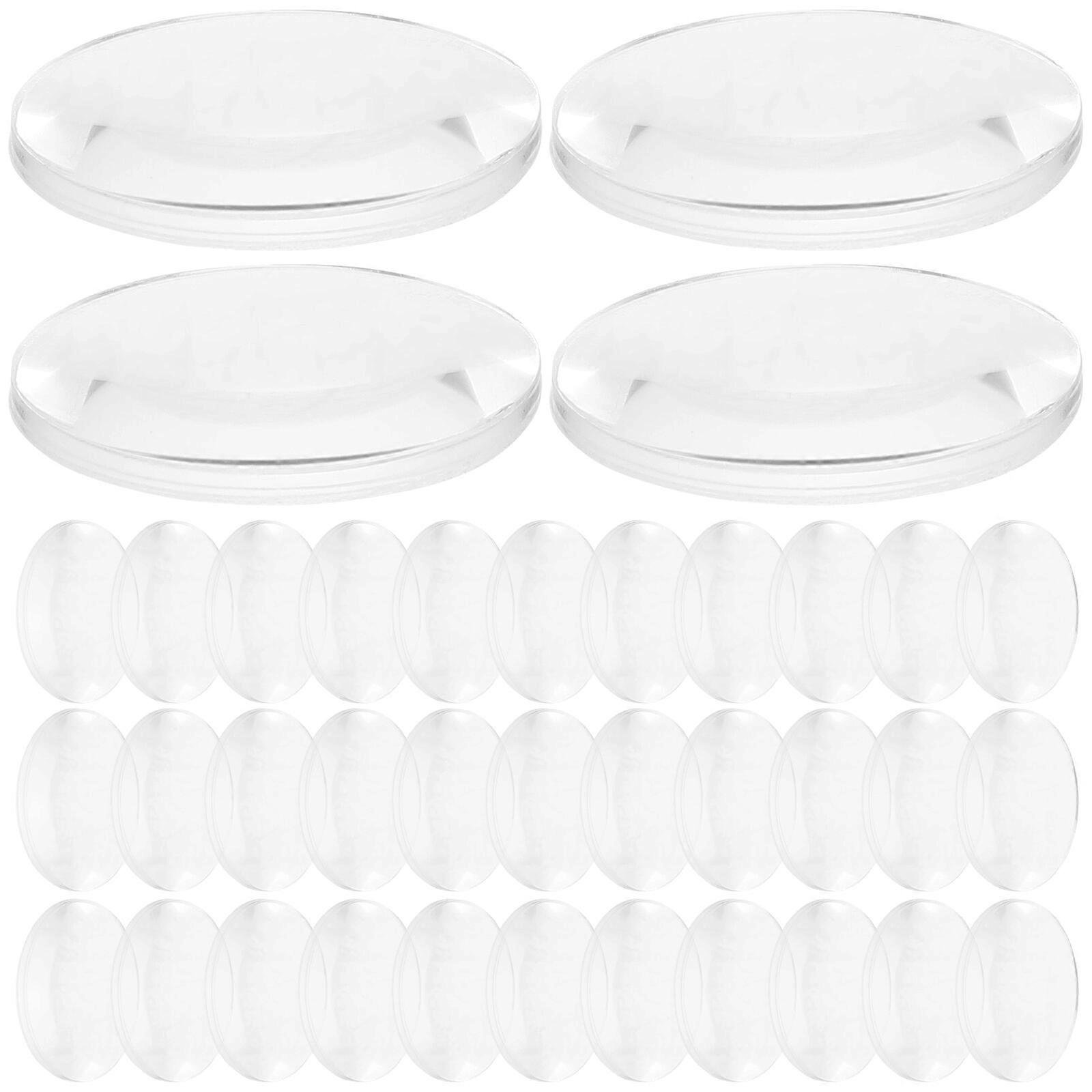 60pcs Transparent Convex Lens Acrylic Optical Lens Basic Physics Teaching Lens