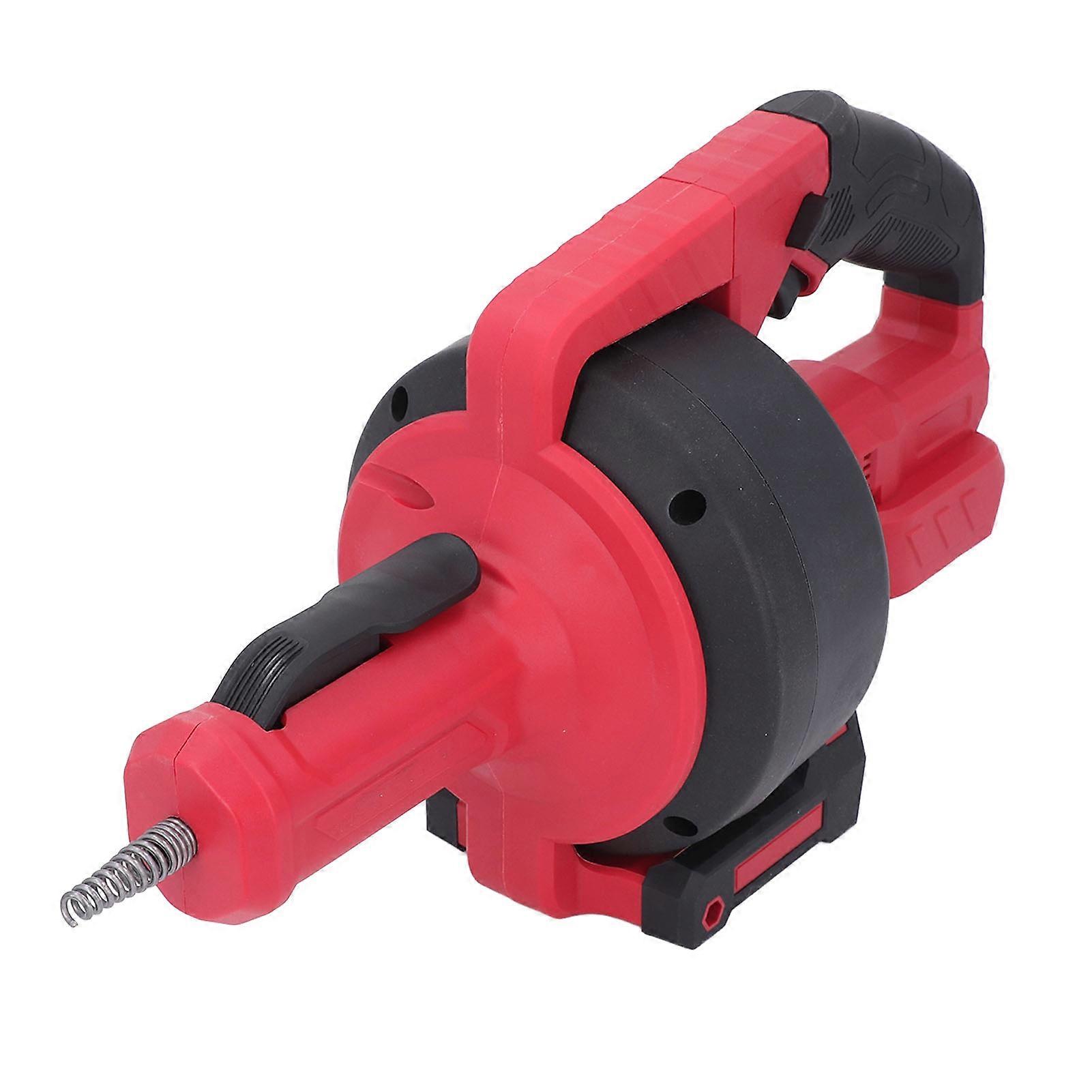 21V Red Electric Drain Auger 7m Auto Feed Snake for 3/4-2 Inch Pipe