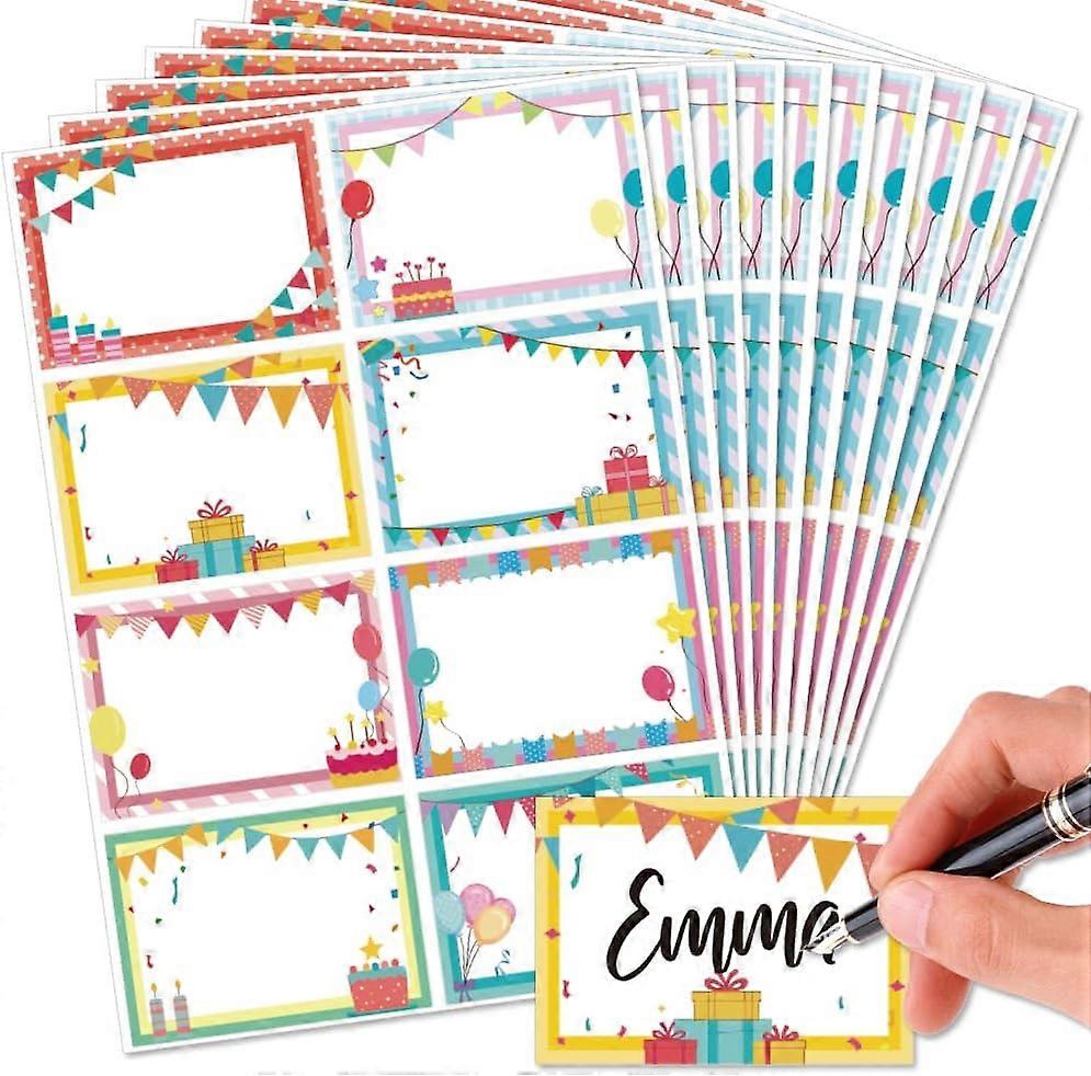 PVC Waterproof Blank Label Stickers Writable Adhesive Label Rectangle Flag Sticker: 85x60mm 8pcs/sheet