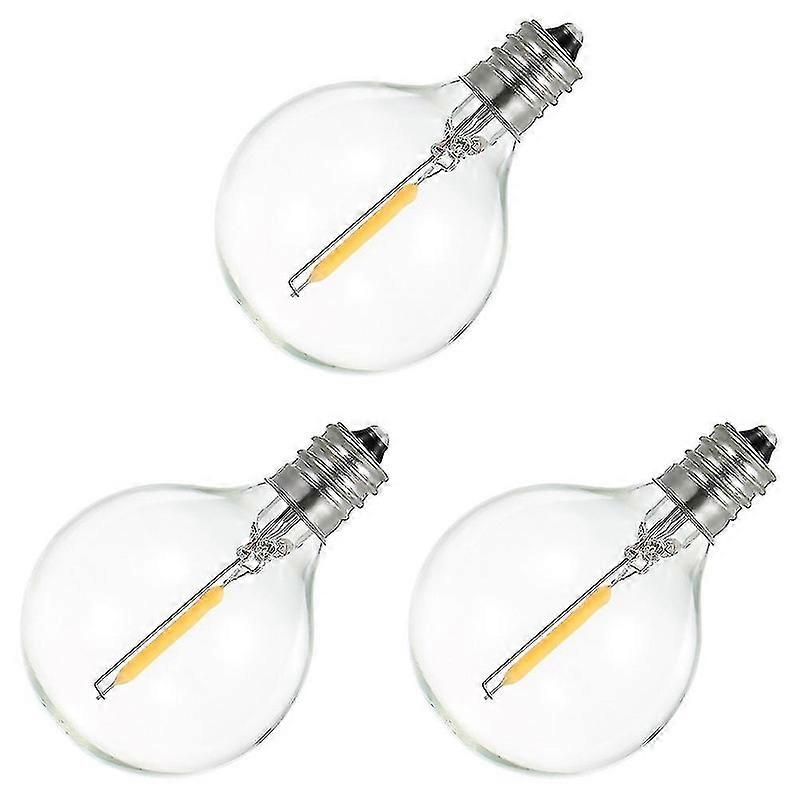 3pcs G40 Led Light Bulbs, E12 Screw Base Compatible Solar String Lights [JKW]