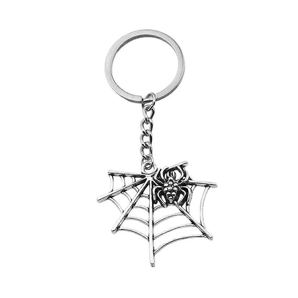 Retro Keychain Creative Gift Keychains Spider Web Keyring Spider Web Keychain Bag Pendant Keychains