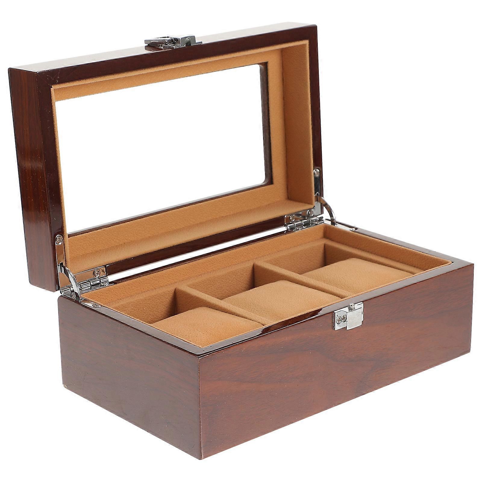 Elegant Watch Storage Box 3 Slots Watch Display Box Jewelry Case Organizer
