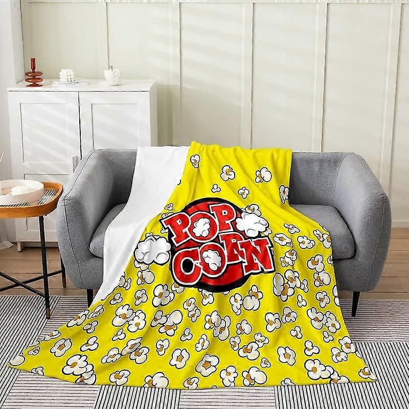 مسرح السينما أفخم رمي بطانية ، الفشار نمط الفانيلا الصوف بطانية للأطفال الأولاد والبنات والمراهقين ملصق السينما طوال الموسم ، بطانية السرير تنفس