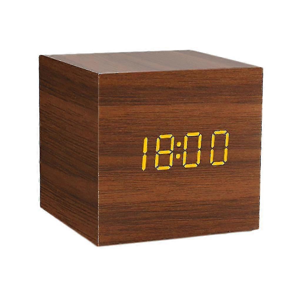 Led Alarm Clocks Powered Clocks Table Clock Brown