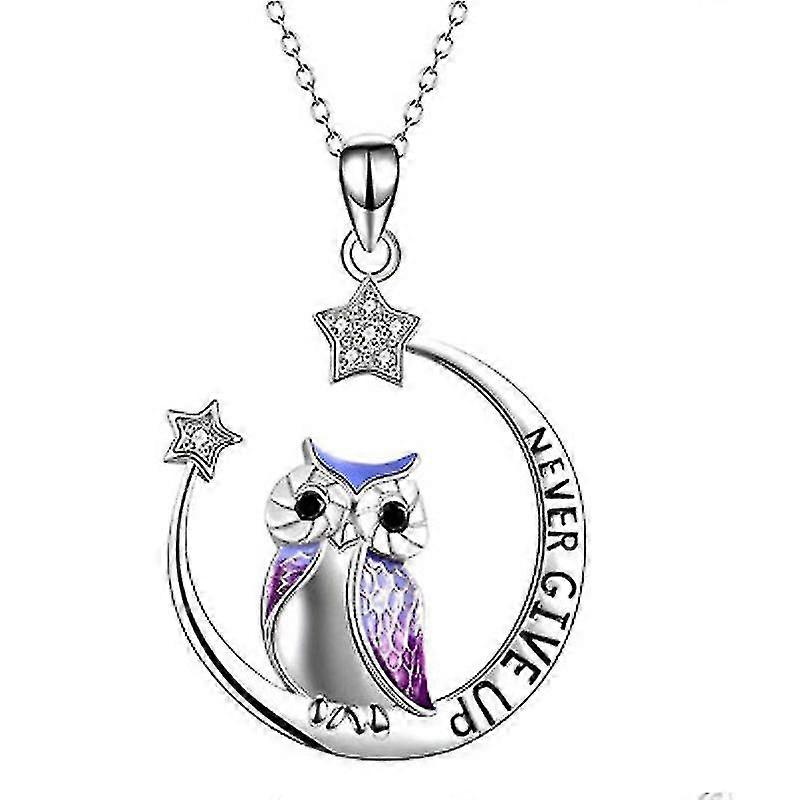 Lady Owl Pingente Colar Lua Estrela Joias Presente