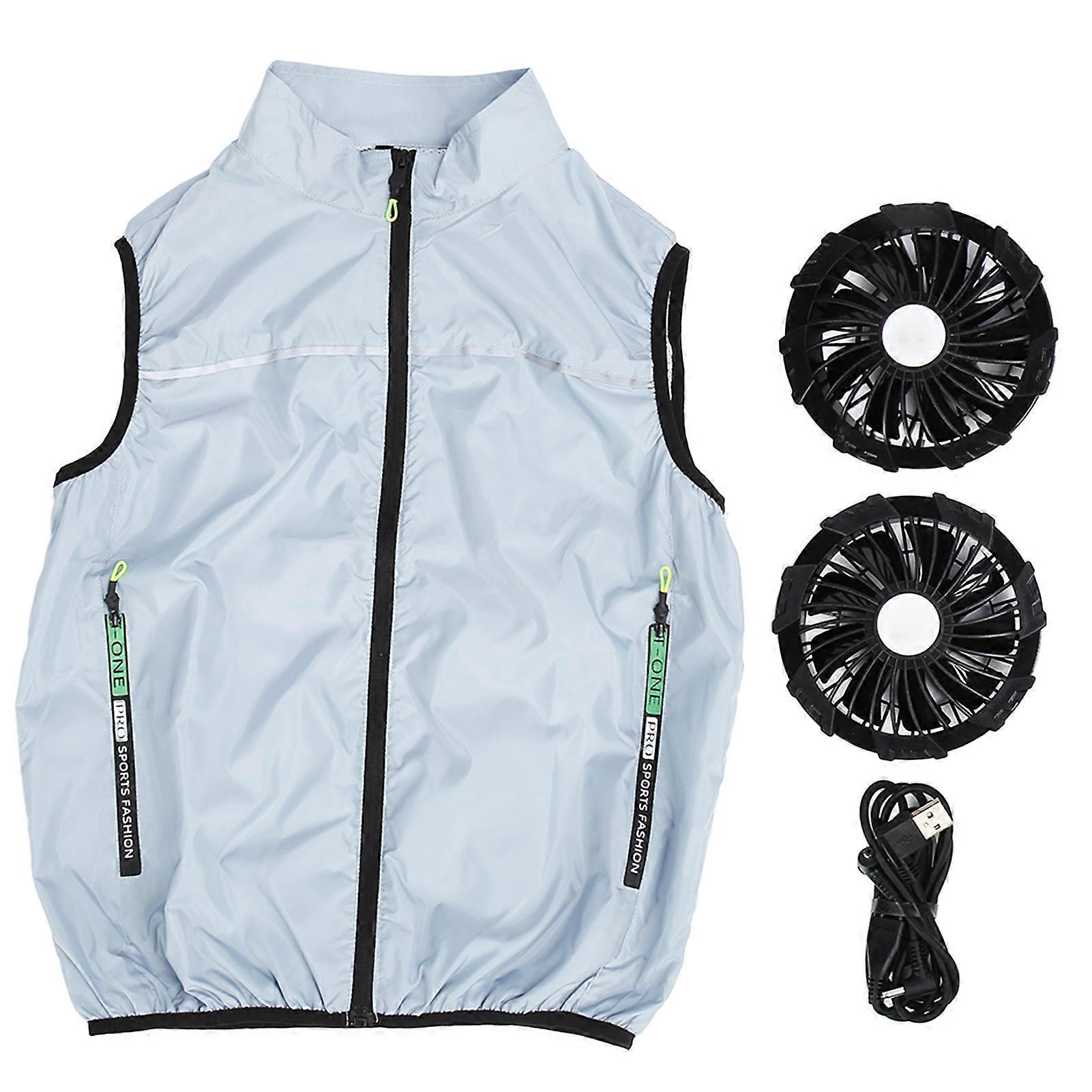 Cooling Vest with 2 Fans 3 Levels Adjustable Fast Cooling Circulation Air Conditioned Clothes for Hot Weather Work