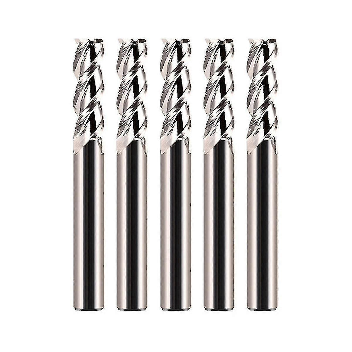 5pcs 55 Degrees Spiral Upcut Router Bits Set 6mm Solid Carbide Cnc Wood Router Bits For Woodworking