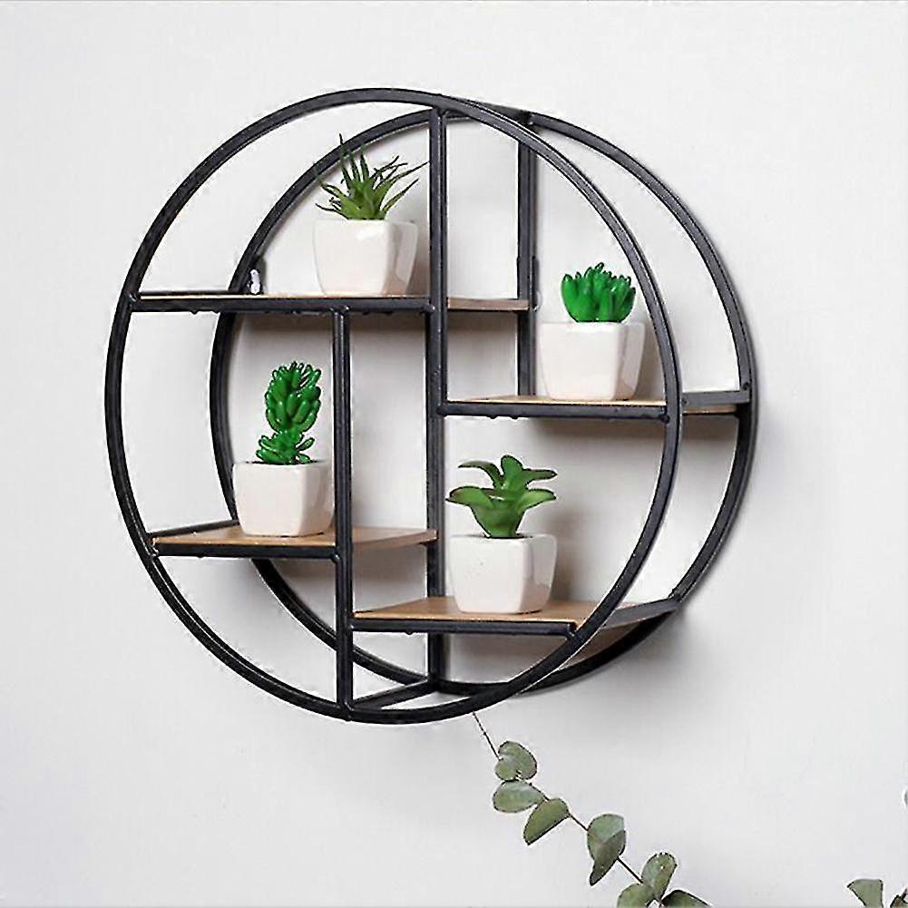 shelf wall mounted iron round floating hanging fashion storage