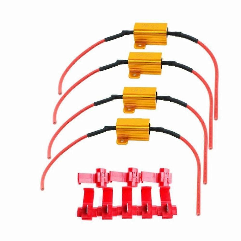 4Pcs 25w Led Reverse Brake Turn Signal Light Load Resistor Car Light Resistance 6/8/10/25r Load Resistors