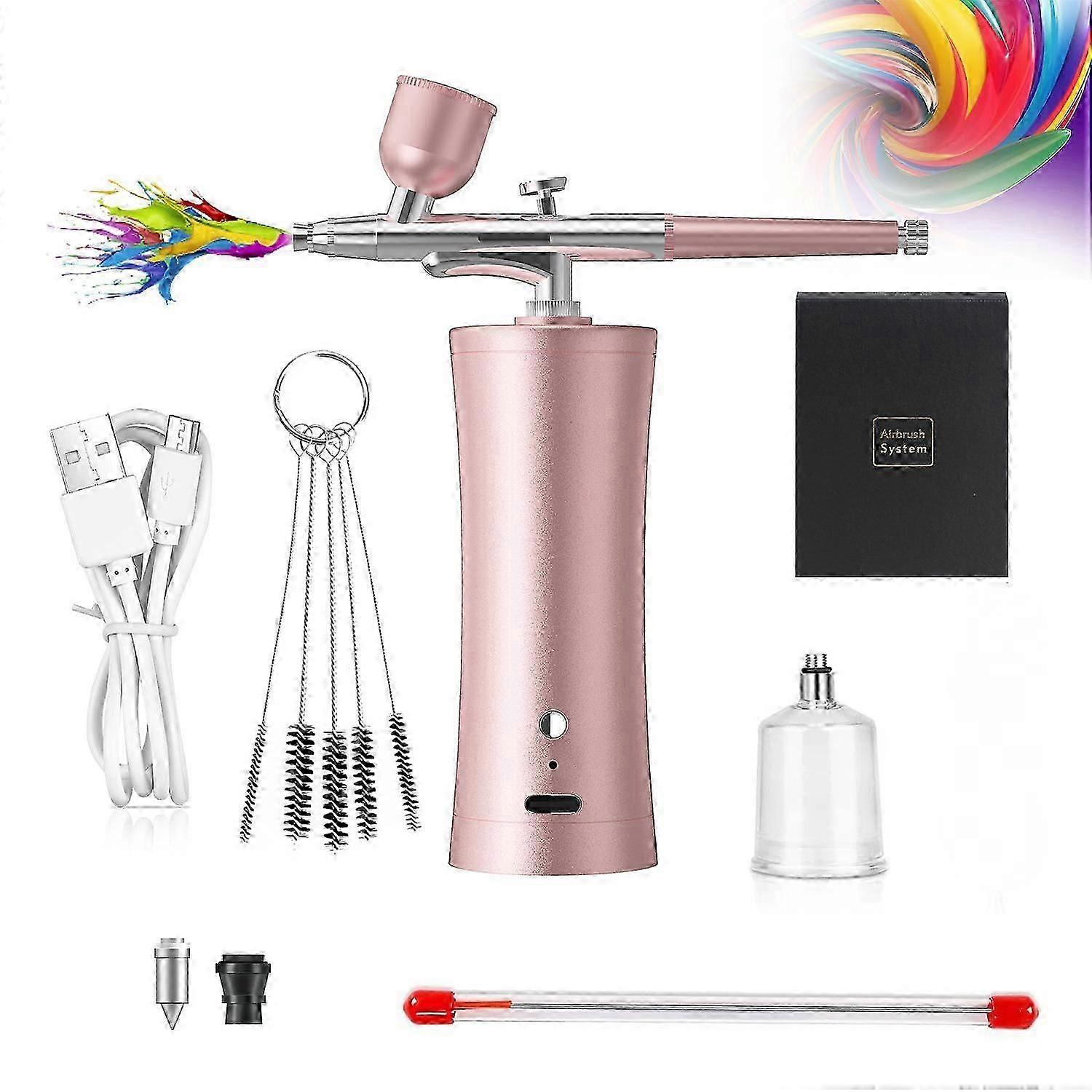 Nail Airbrush Portable Airbrush Nail Airbrush Machine Cordless No-Clog High Pressure Airbrush Set with 0.3mm Nozzle -GSLA