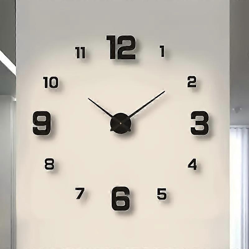 40cm Black Wall Clock - Quiet, Minimalist Home Accent