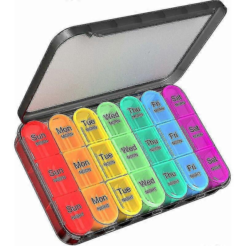 Günde 3 Kez Haftalık Hap Kutusu - Büyük Hap Kutusu 7 Günlük İlaç Düzenleyici Hap Kutusu