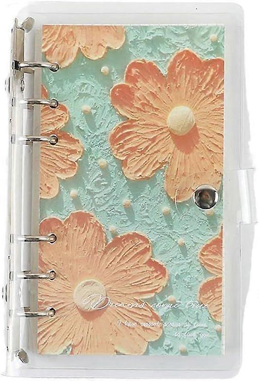 Refillable Loose Leaf Journal Diary Notebook Notepad,100sheets Detachable Book Notepad Book Metal Loose Leaf clamp Memo(Sticker L)