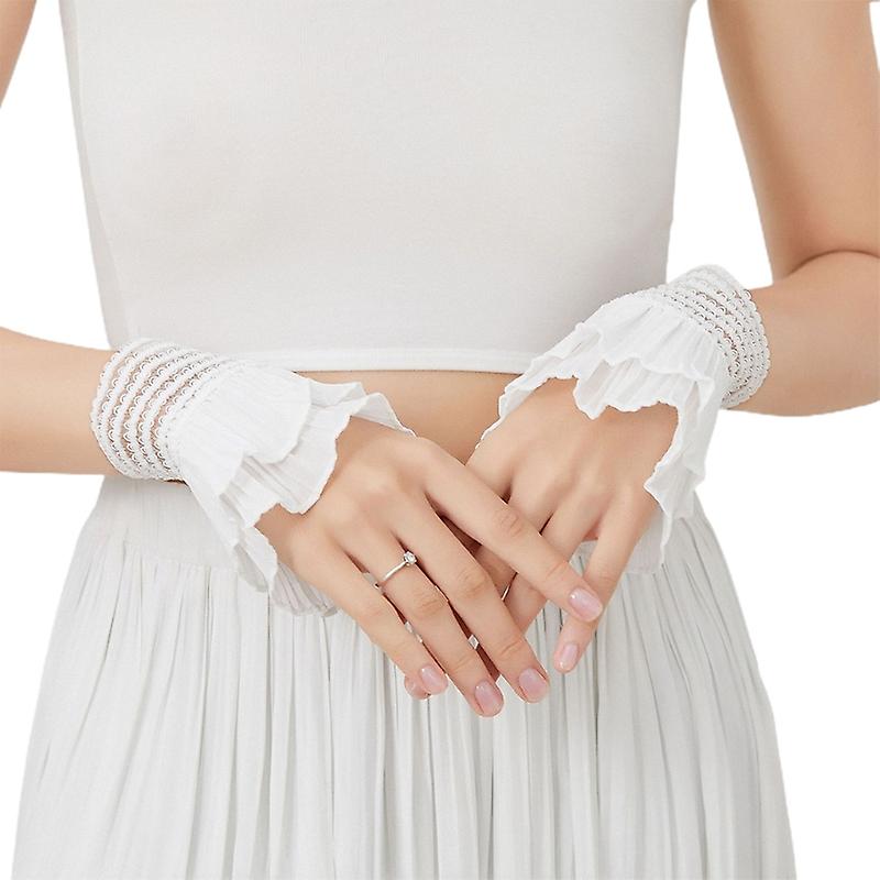 Fake Flare Sleeves Pleated Decorative Cuffs