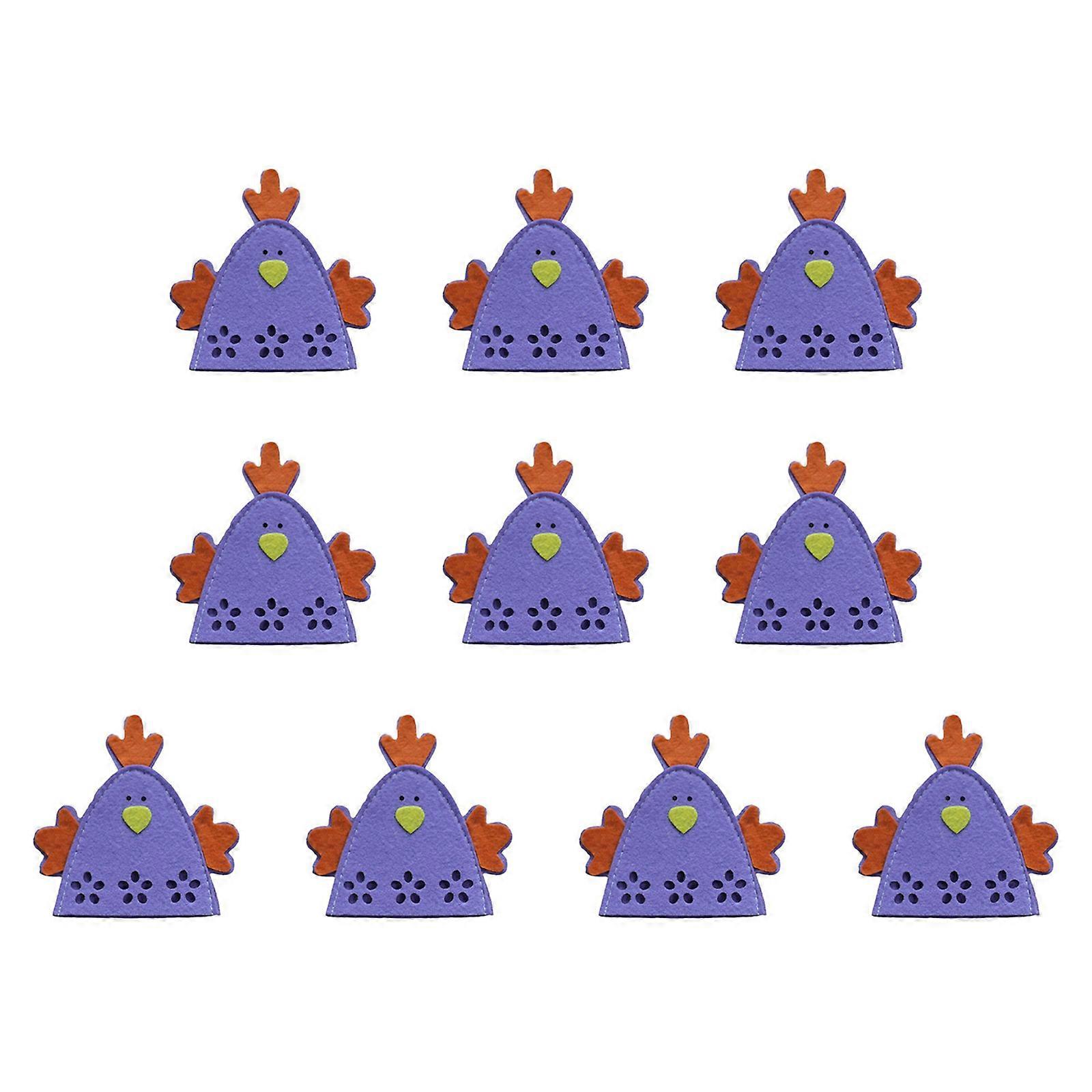 Lot de 10 enveloppes pour œufs de Noël avec motif de poussins colorés, idéales pour les enseignants de maternelle et les amateurs d'artisanat, violet